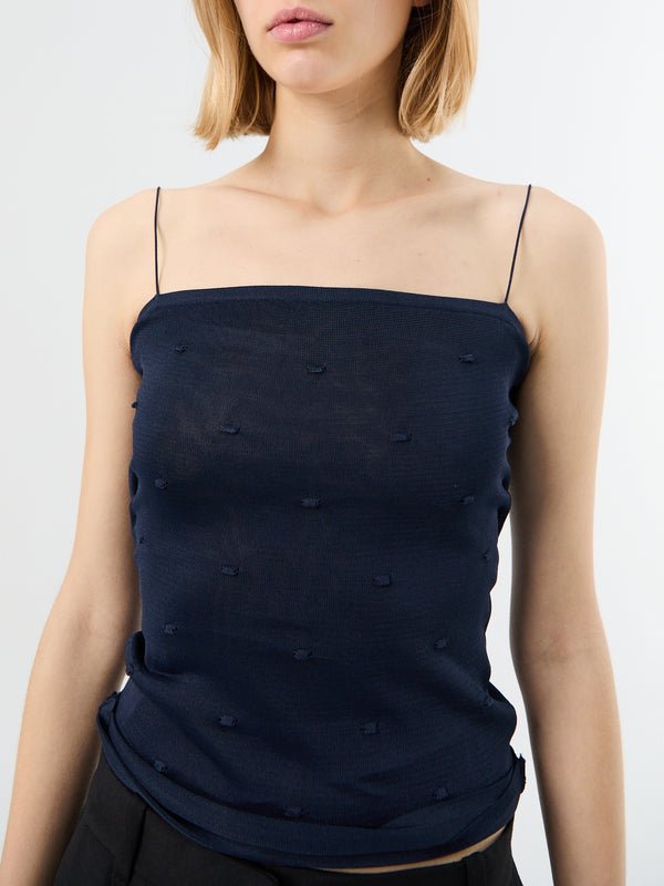 Stoy La Maille Plumetis Top In Dark Navy
