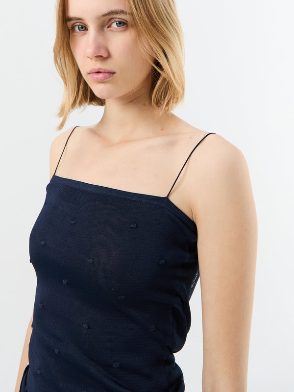 Stoy La Maille Plumetis Top In Dark Navy