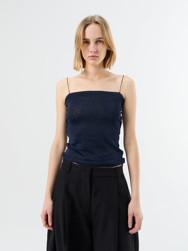 stoy La Maille Plumetis top in Dark Navy