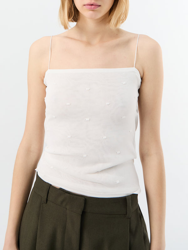 Stoy La Maille Plumetis Top In Off White