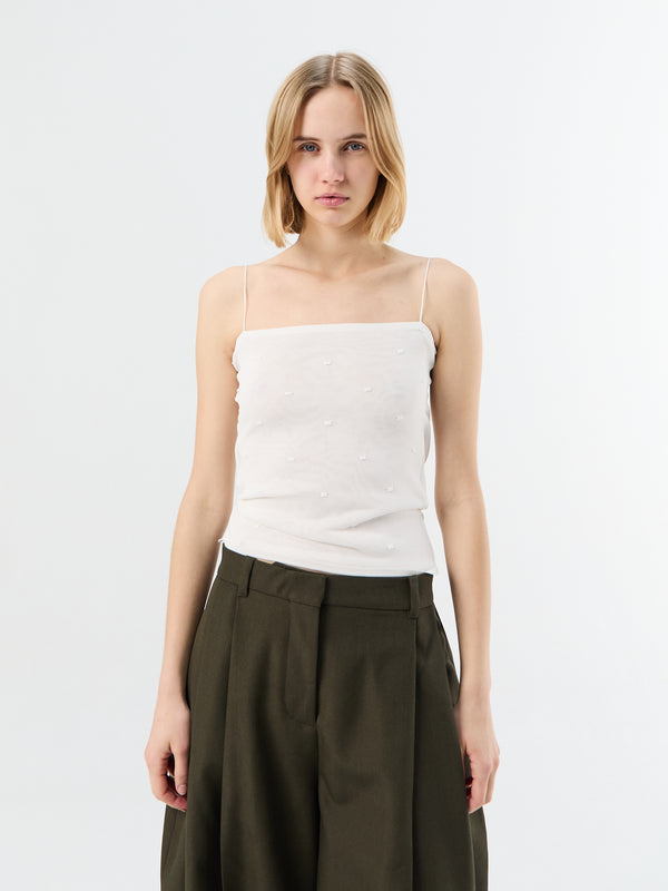 stoy La Maille Plumetis top in Off White