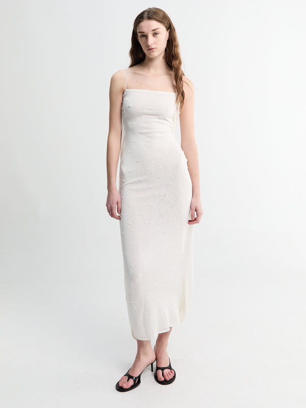 Stoy La Robe Maille Plumetis In Off White