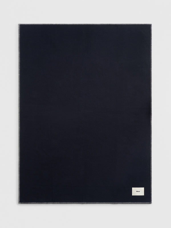 Stoy Lambswool Blanket In Dusk Blue