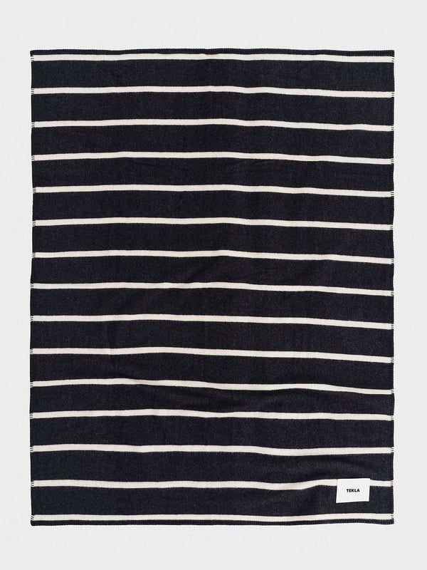 Stoy Lambswool Blanket In Starling Stripes