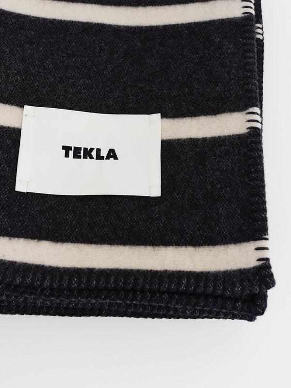 Stoy Lambswool Blanket In Starling Stripes