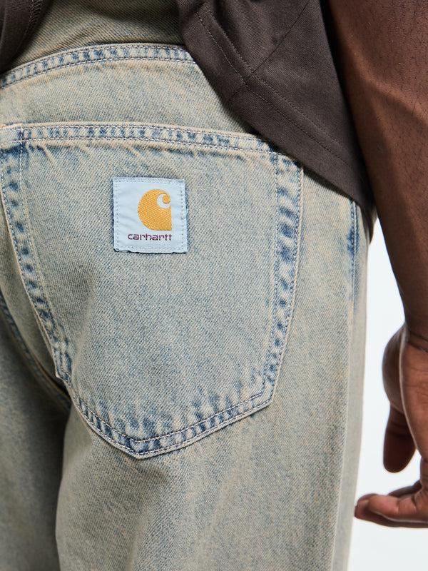 Stoy Landon Pants In Blue And Leather Garment Dyed