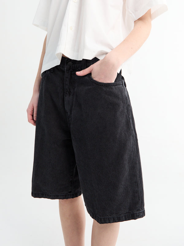 Stoy Landon Short In Black Stone Wash