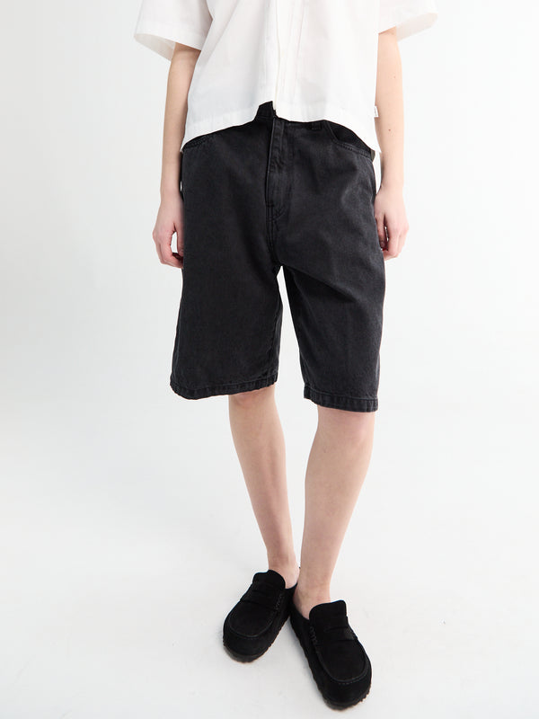 stoy Landon Short in Black Stone Wash