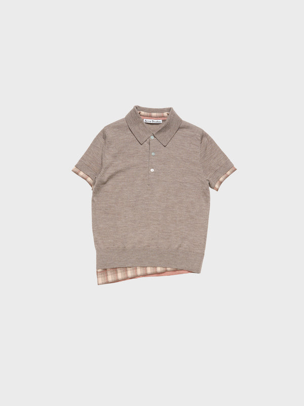 stoy Layered Wool Knit in Light Brown