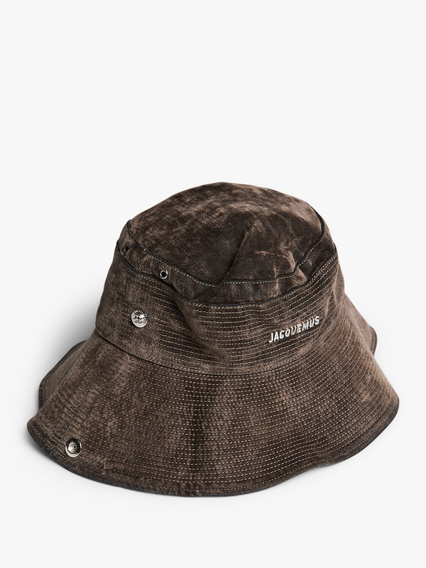 Stoy Le Bob De-Nimes Velvet Bucket Hat In Khaki