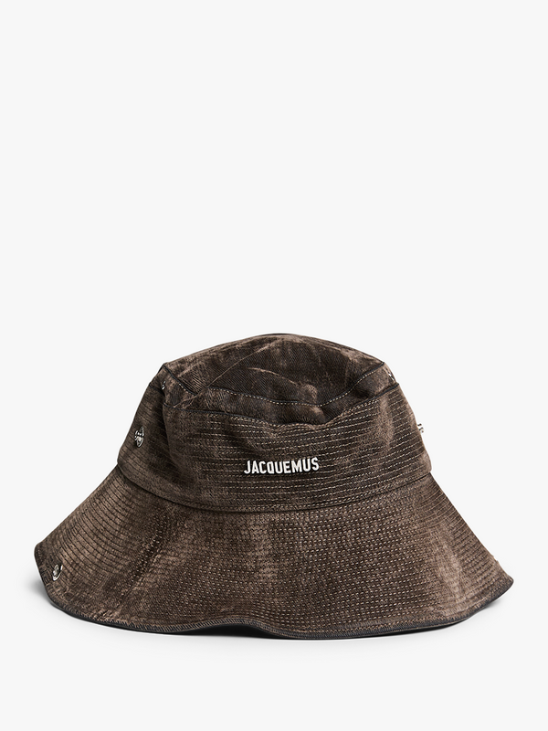 stoy Le Bob De-Nimes Velvet Bucket Hat in Khaki