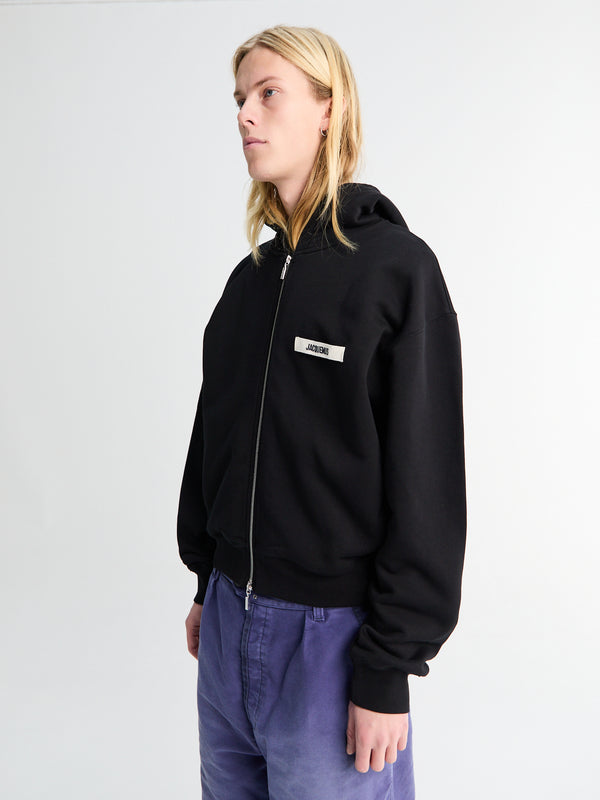 Stoy Le Hoodie Zip Gros Grain In Black