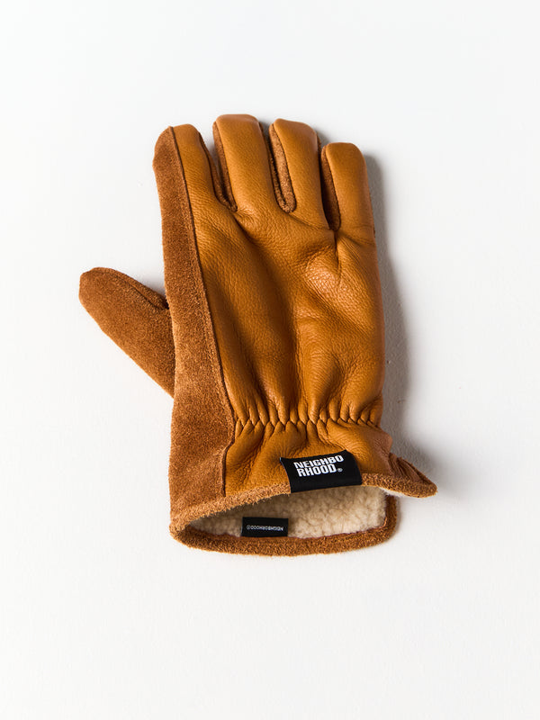 Stoy Leather Boa Gloves