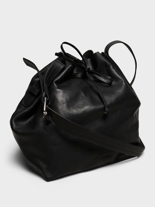 Stoy Leather Bucket Bag In Black