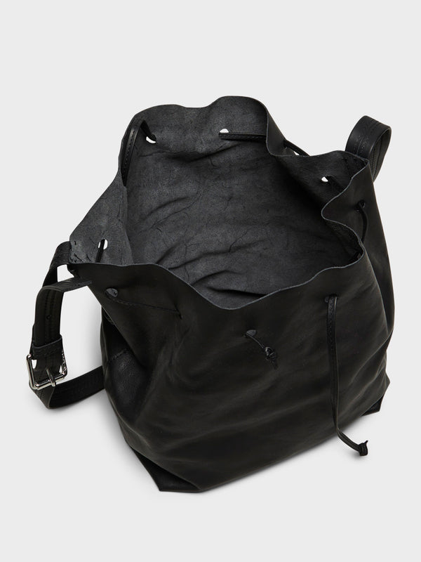 Stoy Leather Bucket Bag In Black