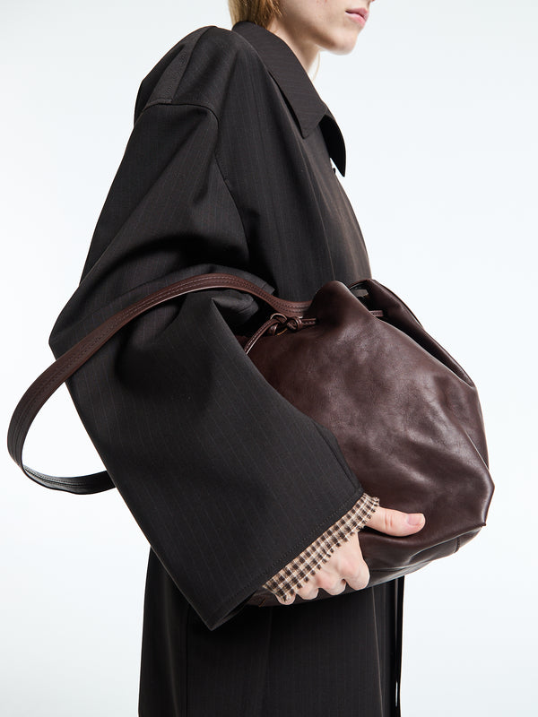 Stoy Leather Bucket Bag In Brown