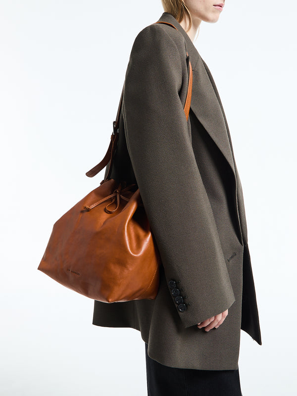 Stoy Leather Bucket Bag In Cognac