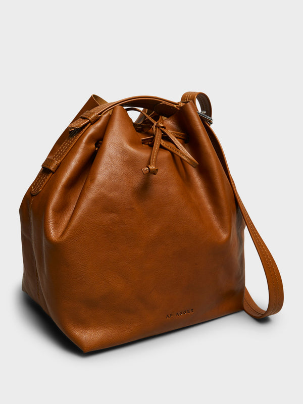 Stoy Leather Bucket Bag In Cognac