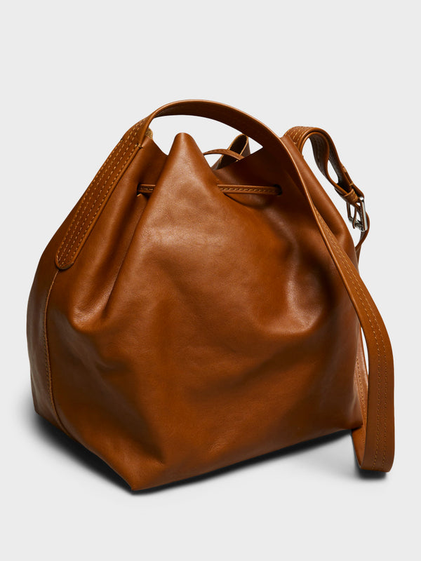 Stoy Leather Bucket Bag In Cognac