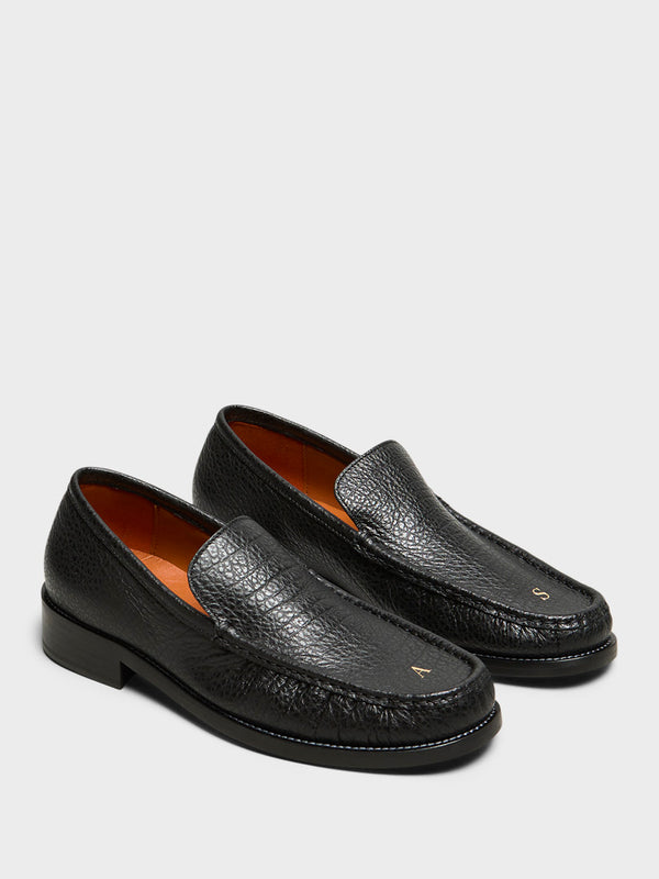 Stoy Leather Loafers In Black