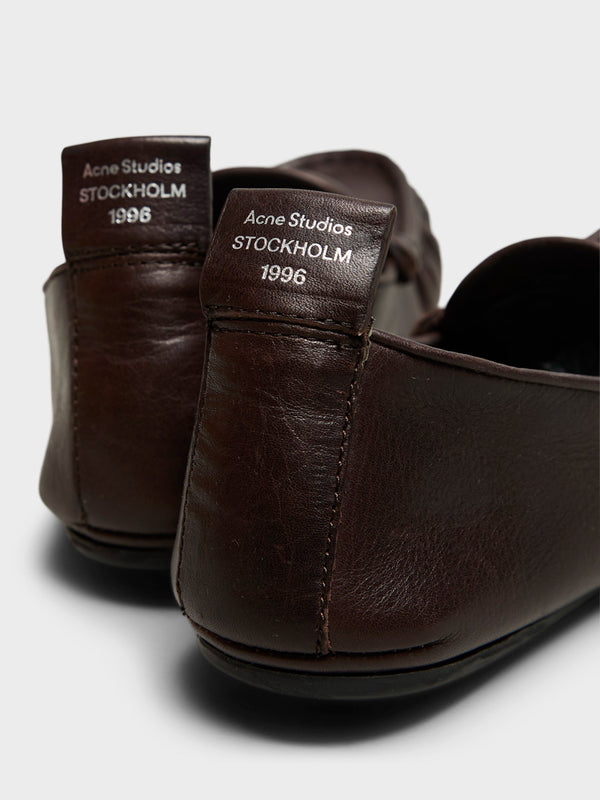 Stoy Leather Loafers In Dark Brown