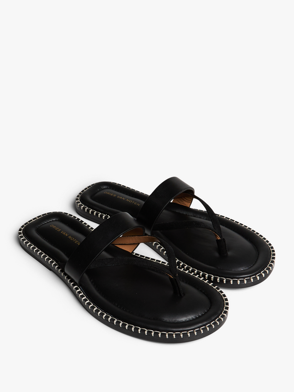 Stoy Leather Sandals In Black