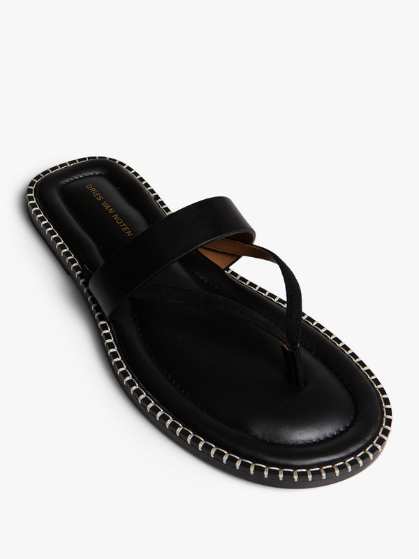 Stoy Leather Sandals In Black