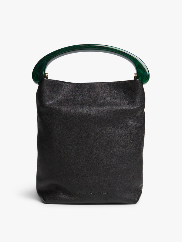 stoy Leather Shoulder Bag in Black