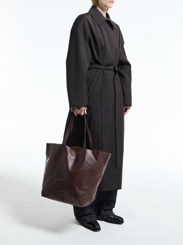 Stoy Leather Tote Bag In Brown
