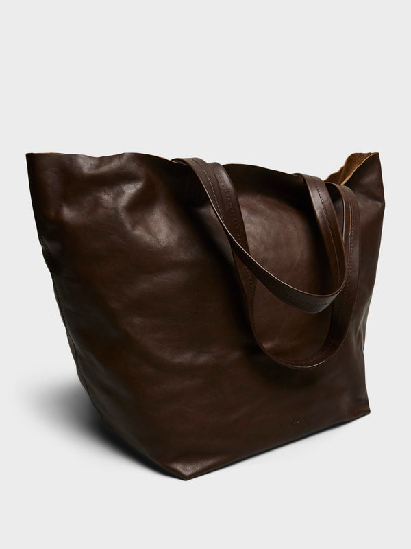 Stoy Leather Tote Bag In Brown