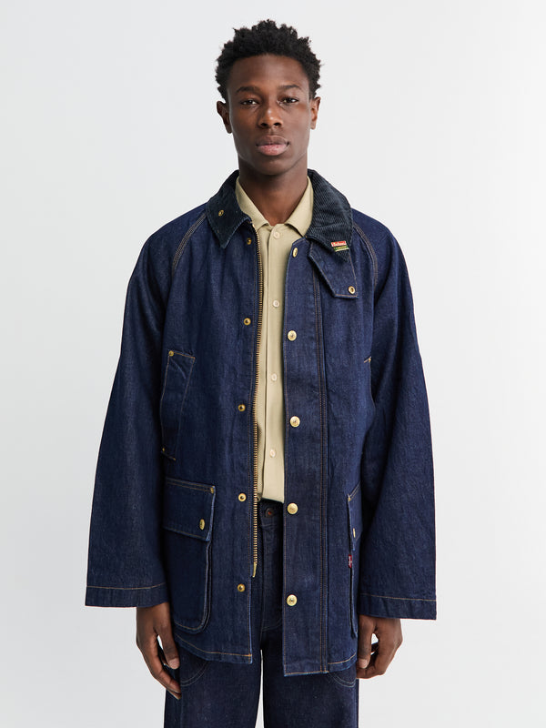 Stoy Levi's X Barbour Bedale Jacket In Dark Indigo