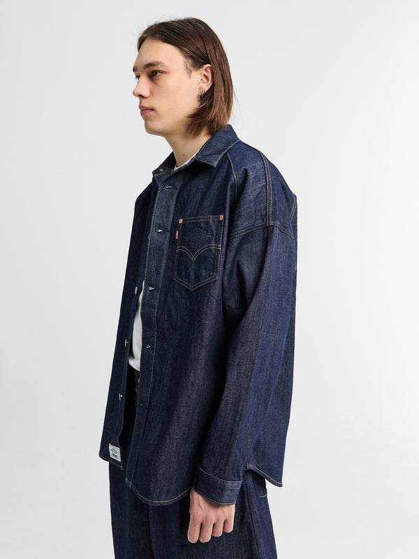 Stoy Levi's X Jordan Overshirt Jacket In Indigo