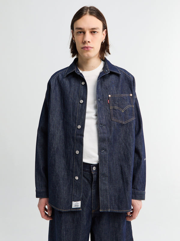 stoy Levi's X Jordan Overshirt Jacket in Indigo