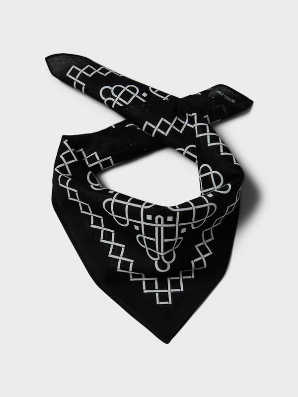 Stoy Line Pattern Bandana In Black