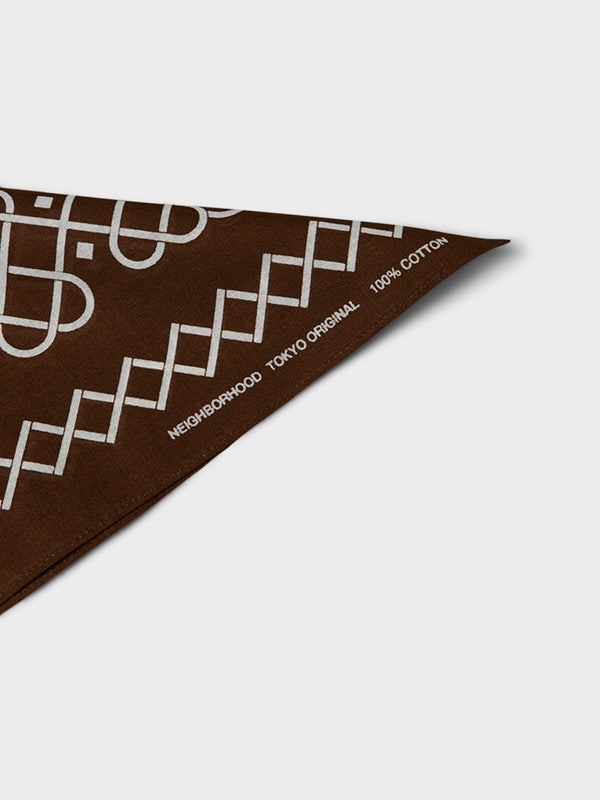 Stoy Line Pattern Bandana In Brown
