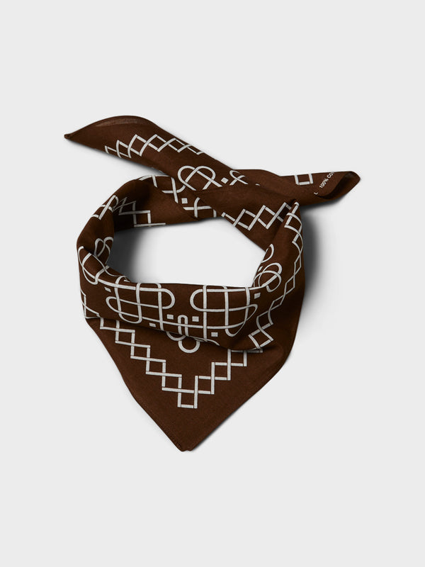Stoy Line Pattern Bandana In Brown