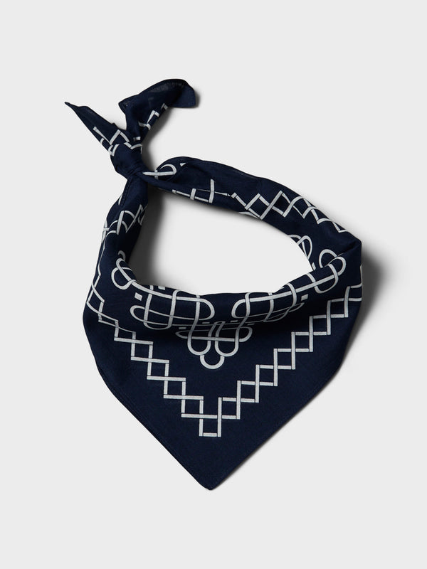 Stoy Line Pattern Bandana In Navy