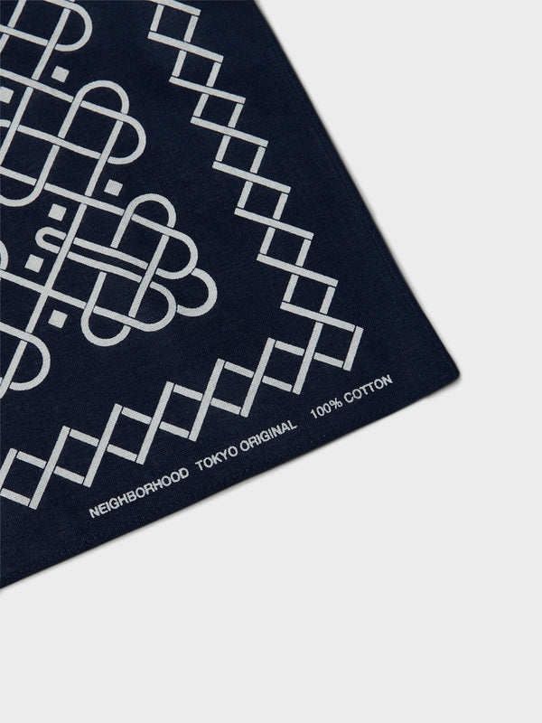 Stoy Line Pattern Bandana In Navy