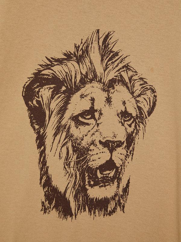Stoy Lion Head T-Shirt In Sand
