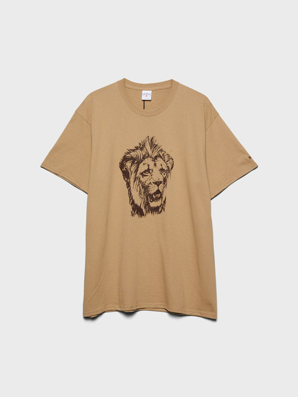 stoy Lion Head T-Shirt in Sand