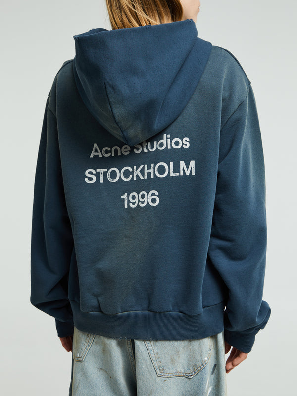 Stoy Logo Hooded Sweater In Deep Blue