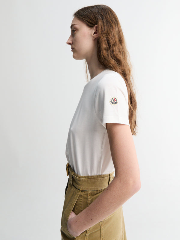 Stoy Logo Patch Cotton Jersey T-Shirt In Off White