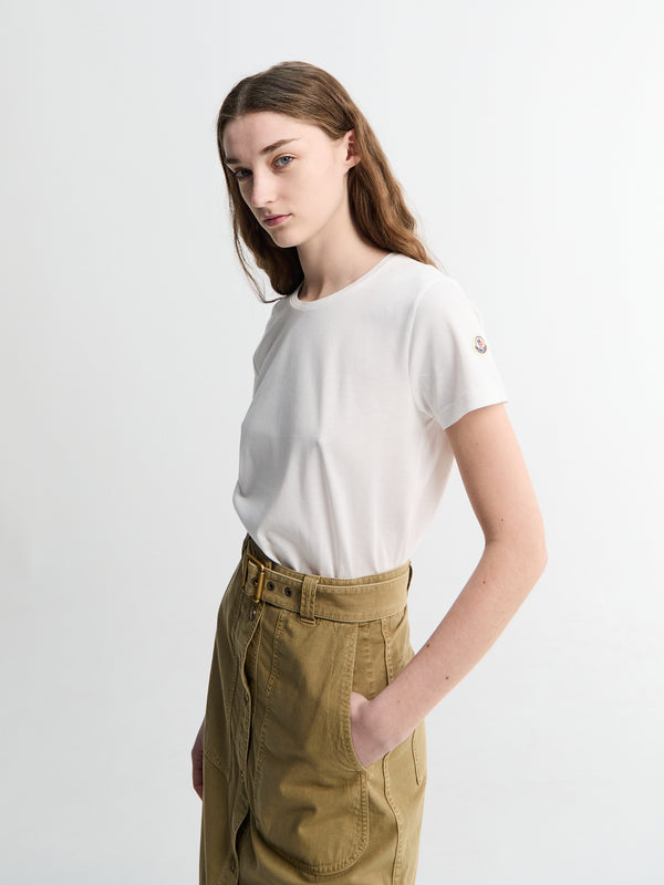 Stoy Logo Patch Cotton Jersey T-Shirt In Off White
