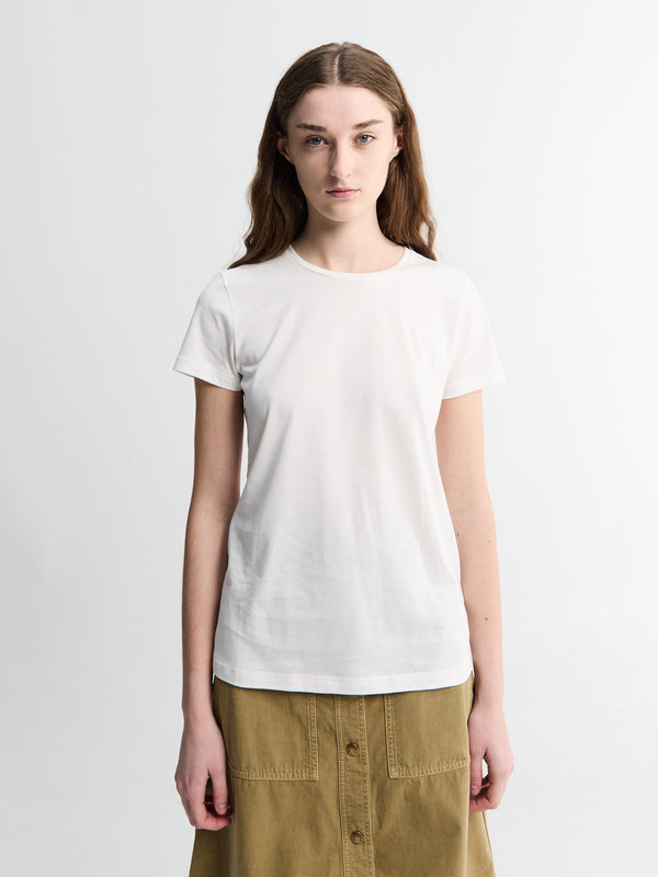 stoy Logo Patch Cotton Jersey T-Shirt in Off White