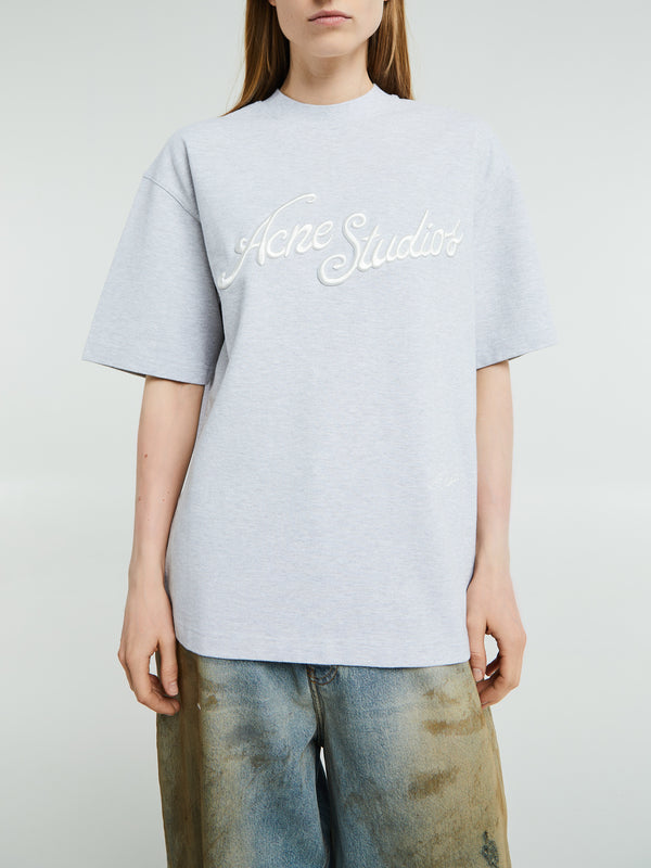 Stoy Logo T-shirt In Pale Grey Melange