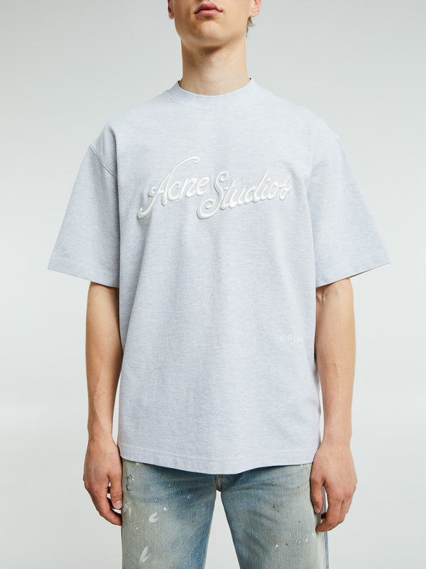 Stoy Logo T-shirt In Pale Grey Melange