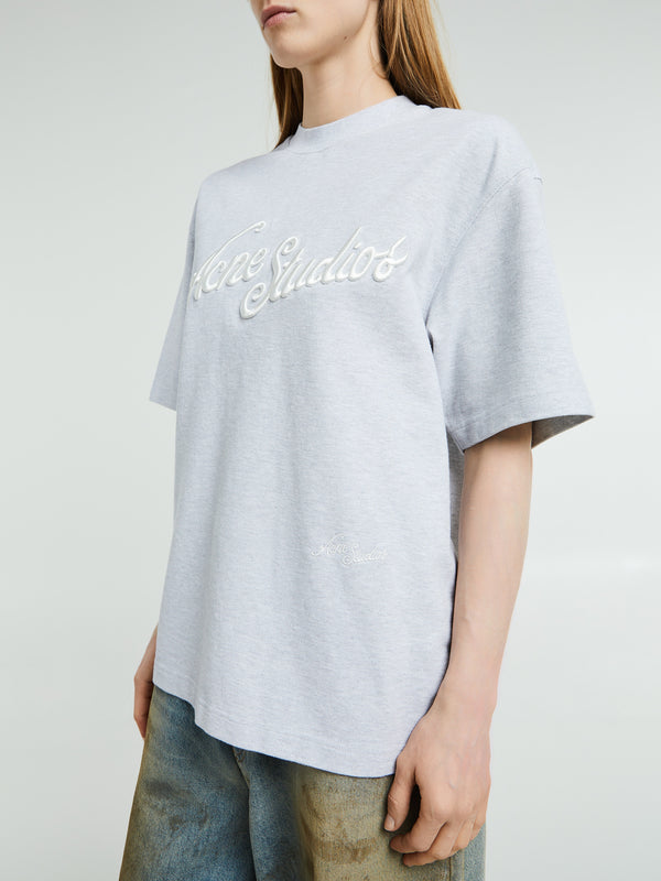 Stoy Logo T-shirt In Pale Grey Melange