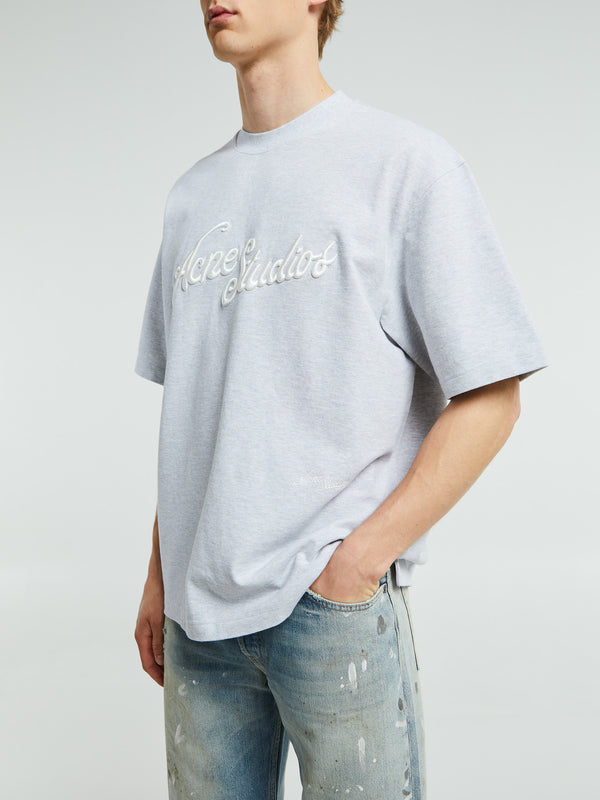 stoy Logo T-shirt in Pale Grey Melange