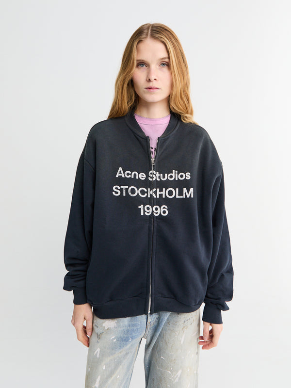 Stoy Logo Zip Sweatshirt In Black