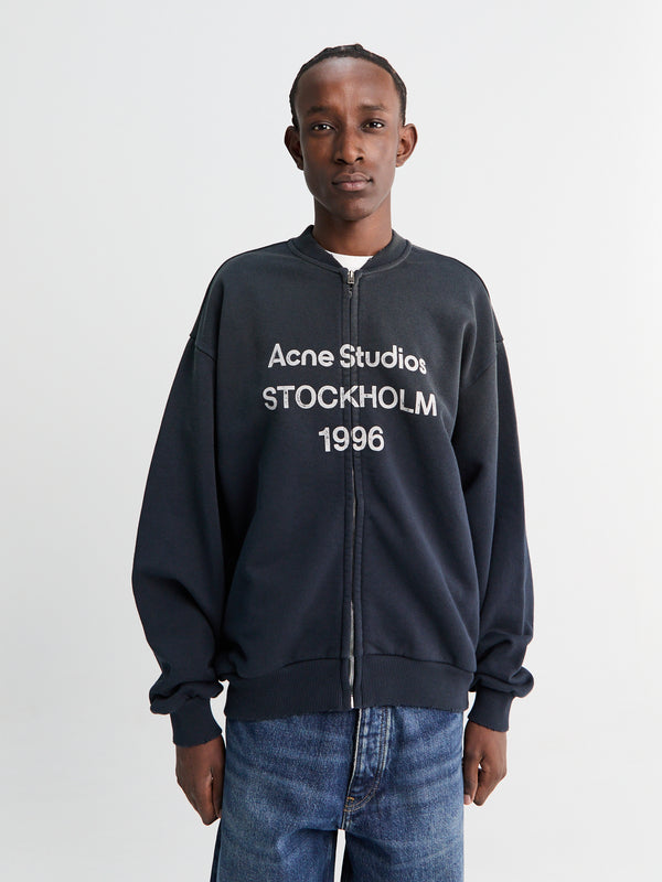 stoy Logo Zip Sweatshirt in Black